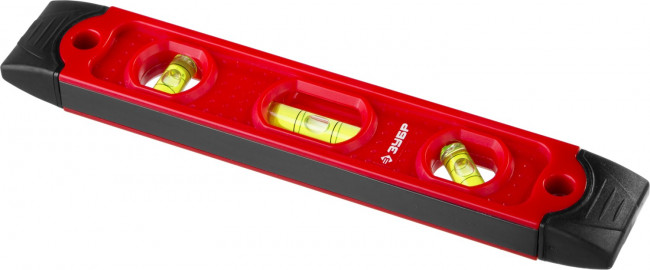 Уровень ЗУБР "МАСТЕР" ТОРПЕДО пластмассовый, магнитный, 4 ампулы, 230мм,  ( 3459 )