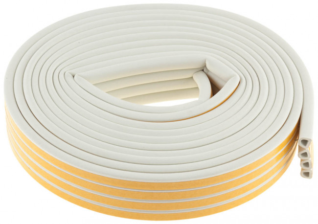 Уплотнитель ЗУБР резиновый самоклеящийся, профиль "D", белый, 16м  ,  ( 40920-016 )