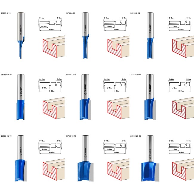 Набор профильных фрез по дереву ЗУБР "ПРОФЕССИОНАЛ", 30 шт, ( 28796-H30 )