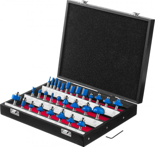 Набор профильных фрез по дереву ЗУБР "ПРОФЕССИОНАЛ", 30 шт, ( 28796-H30 )