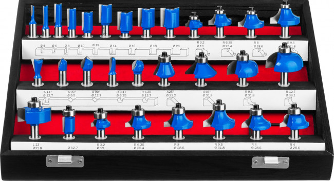 Набор профильных фрез по дереву ЗУБР "ПРОФЕССИОНАЛ", 30 шт, ( 28796-H30 )