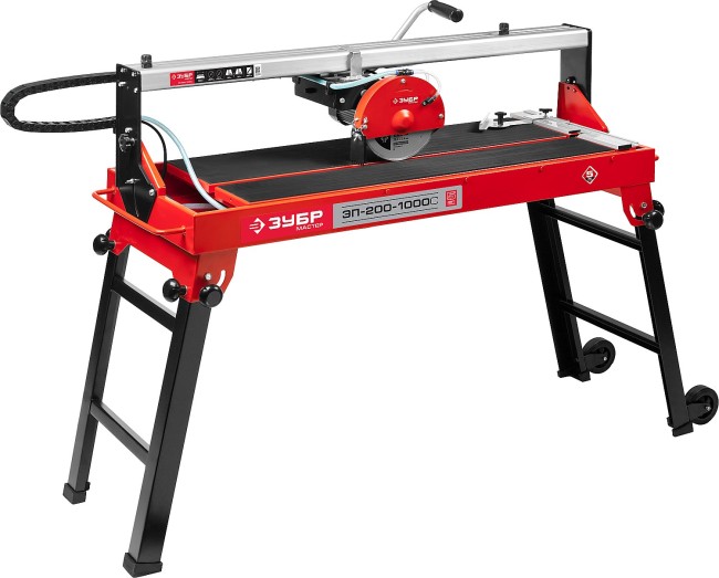 Электроплиткорез ЗУБР "МАСТЕР", длина реза 920 мм, диск 200 мм, глубина реза 90°-32мм/45°-28мм, стол 960x400 мм, 1000Вт,  ( ЭП-200-1000С )