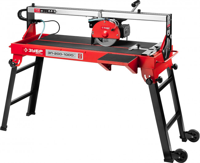 Электроплиткорез ЗУБР "МАСТЕР", длина реза 920 мм, диск 200 мм, глубина реза 90°-32мм/45°-28мм, стол 960x400 мм, 1000Вт,  ( ЭП-200-1000С )