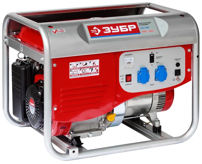Бензиновый генератор, 4000 Вт, ЗУБР,  ( ЗЭСБ-4000 )