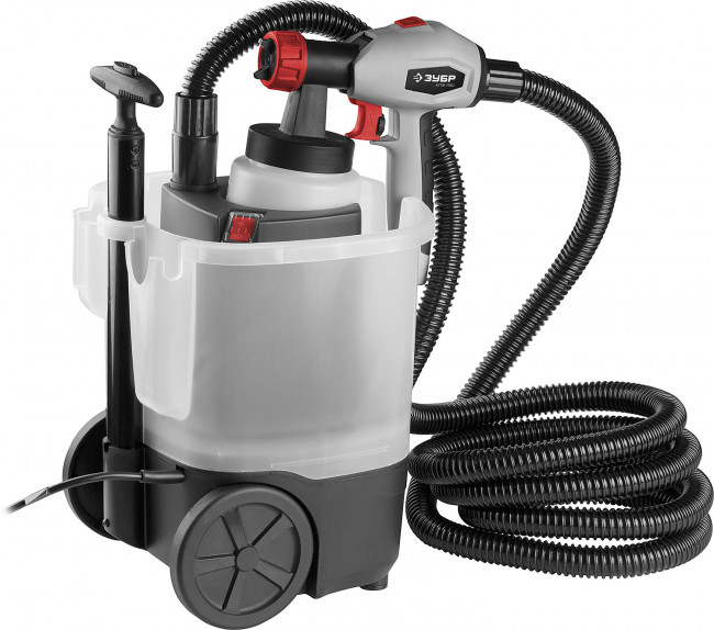 Краскопульт (краскораспылитель) электрич, ЗУБР КПЭ-750, HVLP, 0.8л, краскоперенос 0-800мл/мин,вязкость краски 100 DIN/сек, сопло 2.6мм, 750Вт,  ( КПЭ-750 )