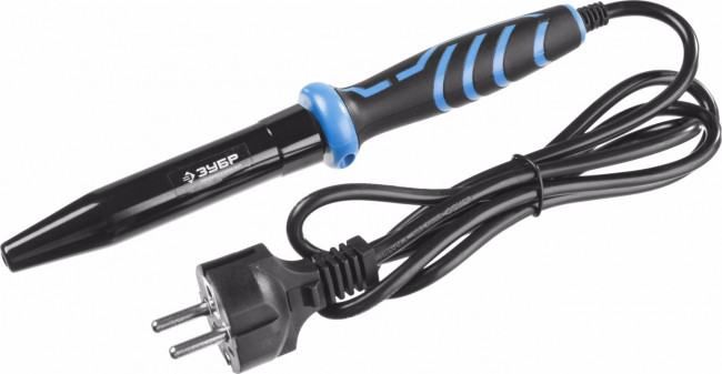 Паяльник ЗУБР "ПРОФЕССИОНАЛ" с двухкомпонентной рукояткой, с защитным колпачком, керамическим нагревательным элементом, 60Вт, конус,  ( 55413-60 )