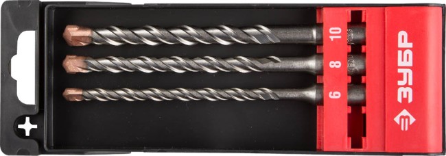 Набор ЗУБР: Буры по бетону, хвостовик "SDS-Plus", двойная спираль, 6х160, 8х160, 10х160мм, 3шт, ( 29314-H3-2 ) Набор ЗУБР: Буры по бетону, хвостовик "SDS-Plus", двойная спираль, 6х160, 8х160, 10х160мм, 3шт, ( 29314-H3-2 )