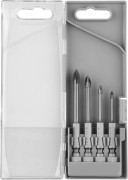 Набор сверл по кафелю, керамике, стеклу, с четырьмя режущими лезвиями, шестигранный хвостовик, 4 шт: 3, 4, 6, 8 мм, ЗУБР "ЭКСПЕРТ" 29845-H4,  ( 29845-H4 )