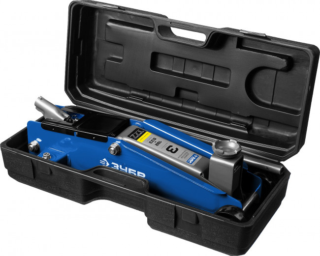 Домкрат гидравлический подкатной T77, 3т, 192-533мм, в кейсе, ЗУБР Профессионал 43055-3-K,  ( 43055-3-K )