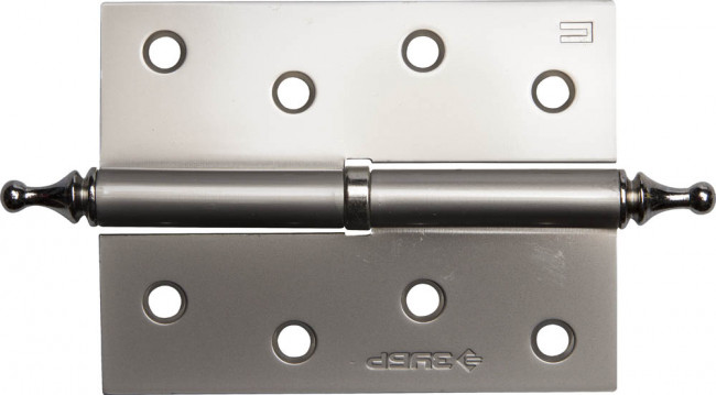 Петля дверная разъемная ЗУБР "ЭКСПЕРТ", 1 подшипник, цвет мат. никель (PN), правая, с крепежом, 100х75х2,5мм,2шт,  ( 37605-100-4R )