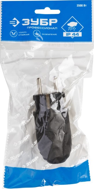 Вилка ЗУБР "ПРОФЕССИОНАЛ" электрическая обрезиненная, 16А/250В, IP44, черная,  ( 55116-B ) Вилка ЗУБР "ПРОФЕССИОНАЛ" электрическая обрезиненная, 16А/250В, IP44, черная,  ( 55116-B )