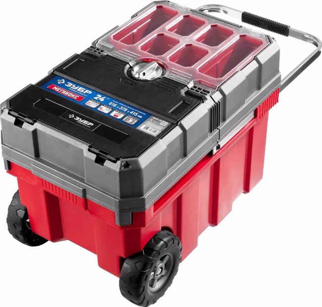 Ящик-тележка для инструмента "МЕГА БОКС" пластиковый, 24", ЗУБР Профессионал,  ( 38133-24 )