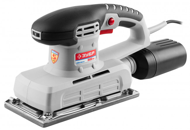 Машина плоскошлифовальная, ЗУБР ЗПШМ-300Э-02, мет. платформа, 115х230 мм, 6000-12000 об/мин, мешок для сбора пыли, 300 Вт,  ( ЗПШМ-300Э-02 )