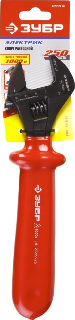 Ключ разводной ЭЛЕКТРИК, до ~1000В, 250 / 30 мм, ЗУБР,  ( 27257-25_z01 )