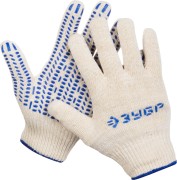 Перчатки ЗУБР трикотажные, 12 класс, х/б, с защитой от скольжения, S-M, ( 11451-S ) Перчатки ЗУБР трикотажные, 12 класс, х/б, с защитой от скольжения, S-M, ( 11451-S )