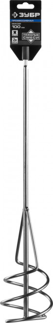 Миксер ЗУБР "ПРОФЕССИОНАЛ" для песчано-гравийных смесей, SDS+ хвостовик, оцинкованный, на подвеске, 100x500мм,  ( 06037-10-50 )