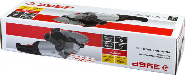 Углошлифовальная машина (болгарка), ЗУБР УШМ-180-1800 ПМ3, плавный пуск, 180 мм, 8000 об/мин, 1800 Вт, ( УШМ-180-1800 ПМ3 ) Углошлифовальная машина (болгарка), ЗУБР УШМ-180-1800 ПМ3, плавный пуск, 180 мм, 8000 об/мин, 1800 Вт, ( УШМ-180-1800 ПМ3 )