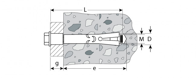 Болт анкерный, 12 x 65 мм, 40 шт, желтопассивированный, ЗУБР Профессионал,  ( 302312-12-065 )