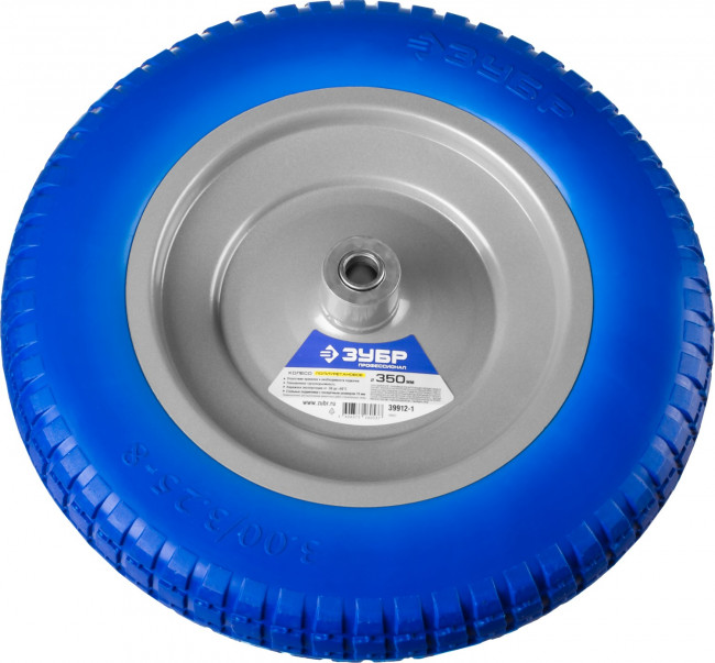 Колесо ЗУБР "ПРОФЕССИОНАЛ" полиуретановое, 350мм, посадочный размер 16мм,  ( 39912-1 )
