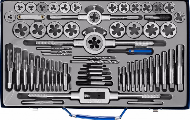 Набор метчиков и плашек ЗУБР "ПРОФЕССИОНАЛ", сталь Р6М5, 65 предметов,  ( 28110-H65 )