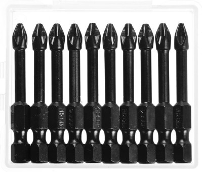 Биты ЗУБР "ПРОФИ" Phillips, тип хвостовика E 1/4", PH2, 50мм, 10шт, в пластиковом боксе, на карточке,  ( 26021-2-50-S10 )