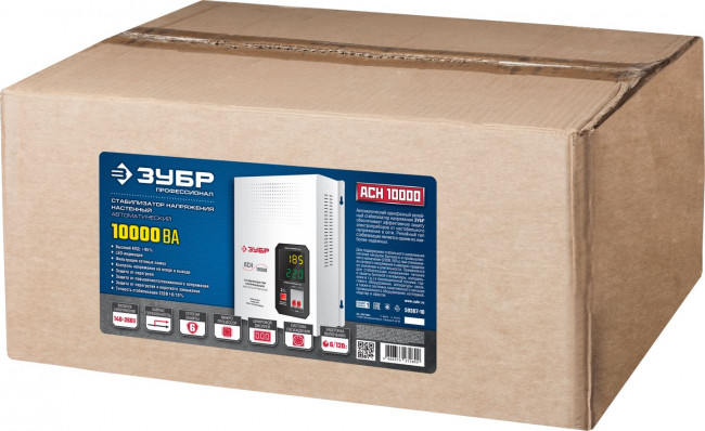 ЗУБР АСН 10000 профессиональный стабилизатор напряжения навесной 10000 ВА, 140-260 В, 8%, ( 59387-10 )