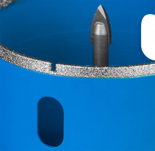 Коронка алмазная по кафелю и стеклу, d=68 мм, зерно Р 60, в сборе с центрирующим сверлом и имбусовым ключом, ЗУБР Профессионал 29850-68,  ( 29850-68 )