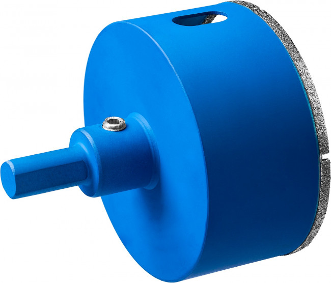 Коронка алмазная по кафелю и стеклу, d=68 мм, зерно Р 60, в сборе с центрирующим сверлом и имбусовым ключом, ЗУБР Профессионал 29850-68,  ( 29850-68 )