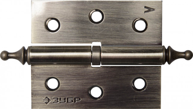 Петля дверная разъемная ЗУБР "ЭКСПЕРТ", 1 подшипник, цвет ст. латунь (AB), левая, с крепежом, 75х63х2,5мм, 2 шт ,  ( 37605-075-5L )