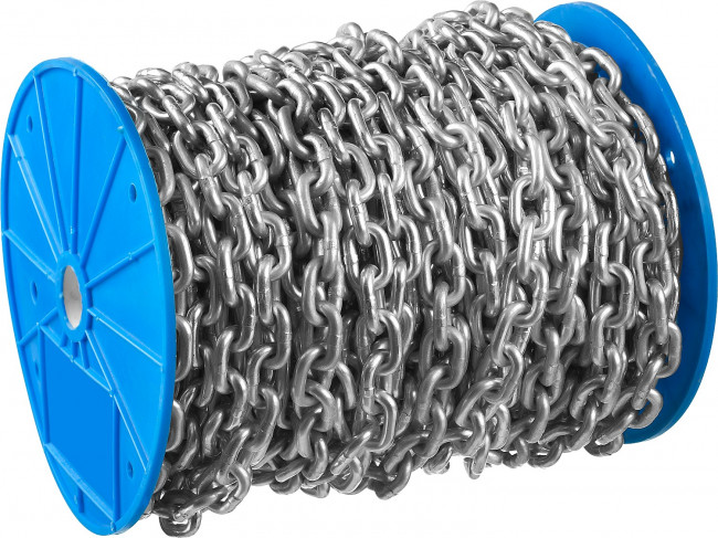 Цепь короткозвенная, DIN 766, оцинкованная сталь, d=3мм, L=120м, ЗУБР Профессионал,  ( 4-304050-03 )