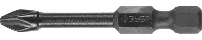 Биты ЗУБР "ПРОФИ" Phillips, тип хвостовика E 1/4", PH2, 50мм, 2шт, на карточке,  ( 26021-2-50-S2 )