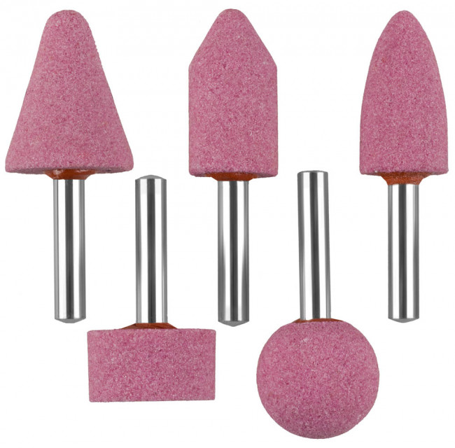 Набор ЗУБР "МАСТЕР": Абразивные минишарошки-насадки для  дрели, оксид алюминия высокой твердости, хвостовик d 6мм, 5 предм.,  ( 35996-H5 )