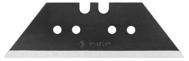 Лезвия ЗУБР "ЭКСПЕРТ", "ВОРОНЕНЫЕ", трапециевидные, улучшенная инструментальная сталь У12А, тип А24, в боксе, 10шт ,  ( 09717-24-10 )