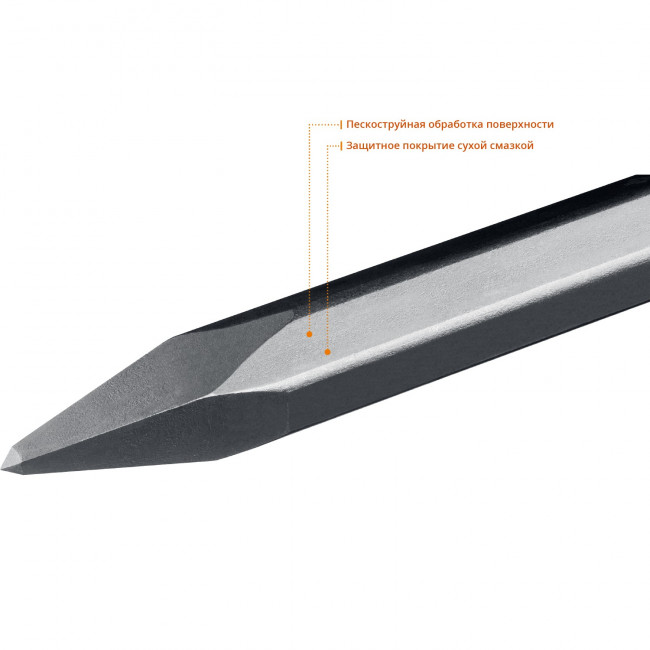 ЗУБР HEX 28,6 (Макита тип) Зубило пикообразное 400 мм, ( 29380-00-400 )