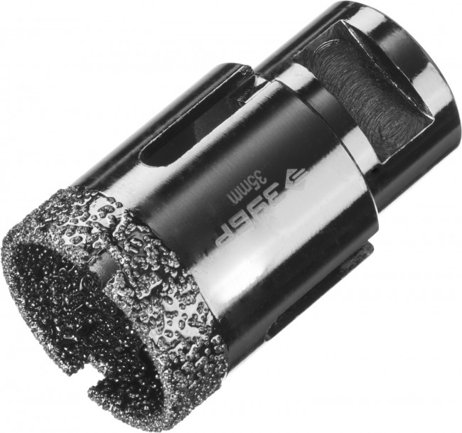 Коронка алмазная универсальная, технология ВВС, d=35 мм, посадка М14, ЗУБР Профессионал 29865-35,  ( 29865-35 )