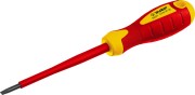 Отвертка диэлектрическая до 1000В, ЗУБР "ПРОФЕССИОНАЛ" "ПРОФИ ЭЛЕКТРИК" 25261-4.0-100, Cr-V, трехкомпонент рукоятка, SL 4 x 100 мм ( 25261-4.0-100_z01