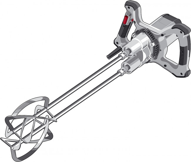 Миксер ЗУБР МРД-1400 строительный, двойной, 1400 Вт, 0-520 об/мин, перемешивание "сверху-вниз", ( МРД-1400 )