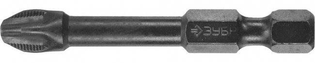 Биты ЗУБР "ПРОФИ" Phillips, тип хвостовика E 1/4", PH3, 50мм, 2шт, на карточке,  ( 26021-3-50-S2 )