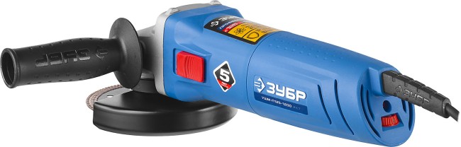 Углошлифов. машина (болгарка), ЗУБР Профессионал УШМ-П125-1200 ЭПСТ, одноруч. хват, конст. электрон., плав. пуск, 125 мм, 3000-11000 об/мин, 1200 Вт,  ( УШМ-П125-1200 ЭПСТ )