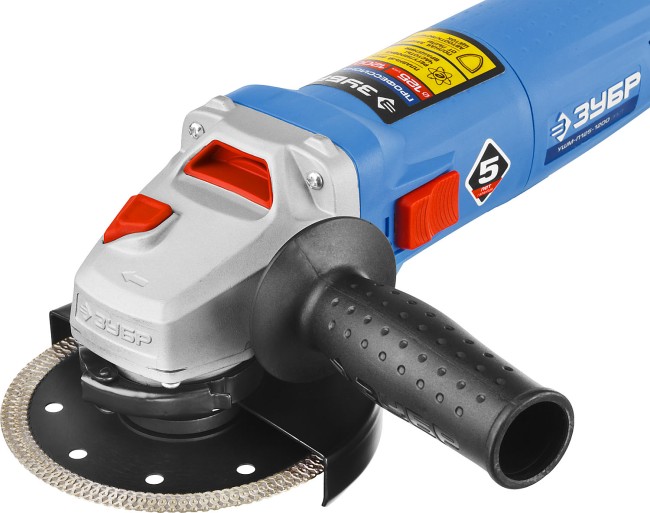 Углошлифов. машина (болгарка), ЗУБР Профессионал УШМ-П125-1200 ЭПСТ, одноруч. хват, конст. электрон., плав. пуск, 125 мм, 3000-11000 об/мин, 1200 Вт,  ( УШМ-П125-1200 ЭПСТ )