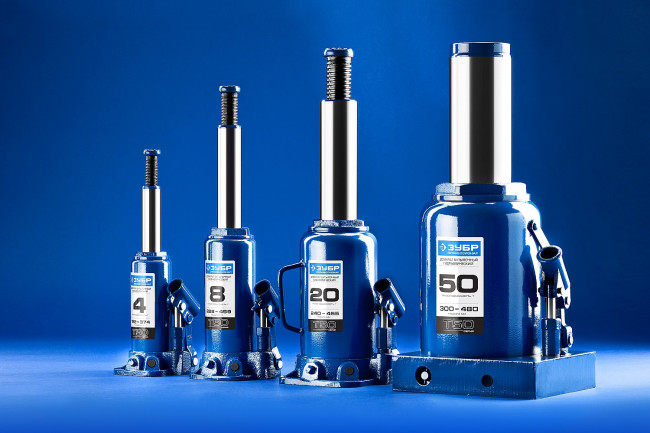 Домкрат гидравлический бутылочный T50, 16т, 228-465мм, ЗУБР Профессионал 43060-16,  ( 43060-16_z01 )