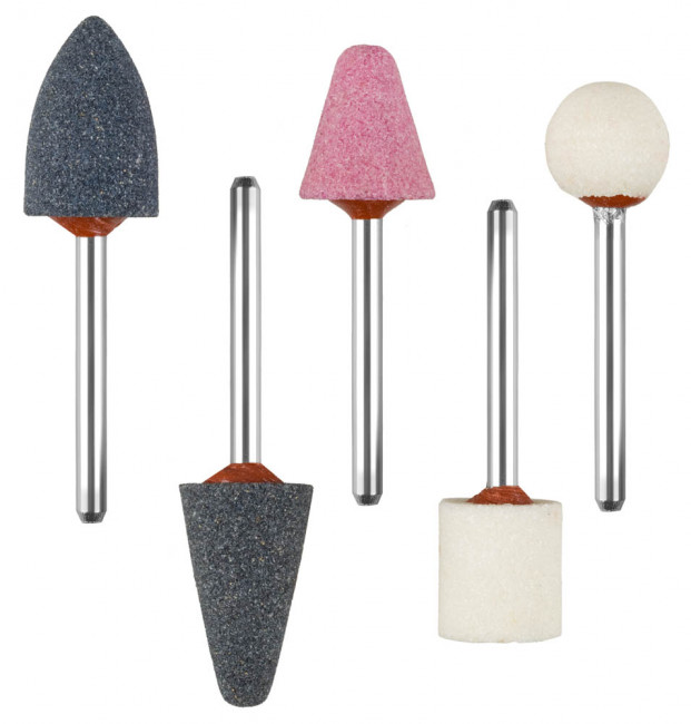 Набор ЗУБР "МАСТЕР": Абразивные минишарошки-насадки для гравера и дрели, хвостовик d 3,2мм, 5 предм.,  ( 35992-H5 )