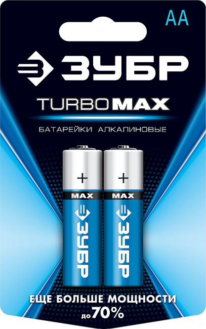 Щелочная батарейка 1.5 В, тип АА, 2 шт, ЗУБР Turbo-MAX ( 59206-2C_z01 ) Щелочная батарейка 1.5 В, тип АА, 2 шт, ЗУБР Turbo-MAX ( 59206-2C_z01 )