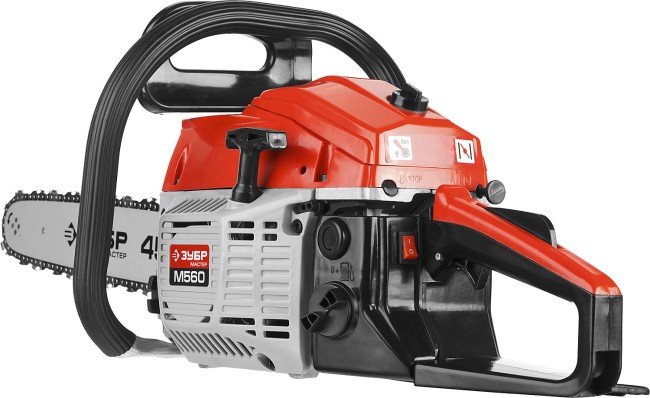 Пила цепная бензиновая, ЗУБР ПБЦ-М560 45П, хромир. цилиндр, праймер, 54,6 см3 (2,1 кВт), шина 45 см, 11500 об/мин,  ( ПБЦ-М560 45П )