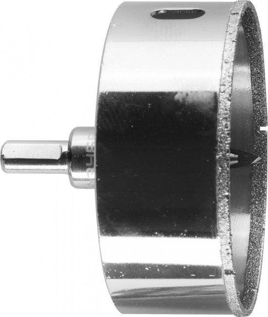 Коронка алмазная по кафелю и стеклу, d=90 мм, зерно Р 60, в сборе с центрирующим сверлом и имбусовым ключом, ЗУБР Профессионал 29850-90,  ( 29850-90 )