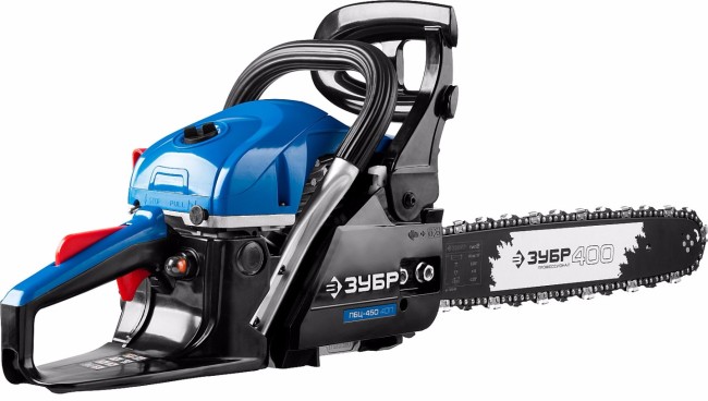 Пила цепная бензиновая, ЗУБР Профессионал ПБЦ-450 40П, хромир. цилиндр, праймер, 45 см3 (1.8 кВт), шина 400 мм, 10800 об/мин,  ( ПБЦ-450 40П )