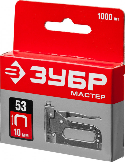 ЗУБР 10 мм скобы для степлера тонкие тип 53, 1000 шт,  ( 31625-10 )