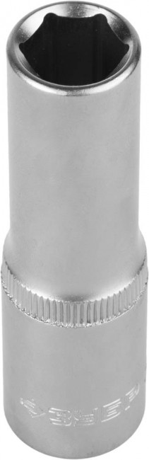 Головка торцовая ЗУБР "МАСТЕР" (1/2"), удлиненная, Cr-V, FLANK, хроматированное покрытие, 12мм,  ( 27726-12 )