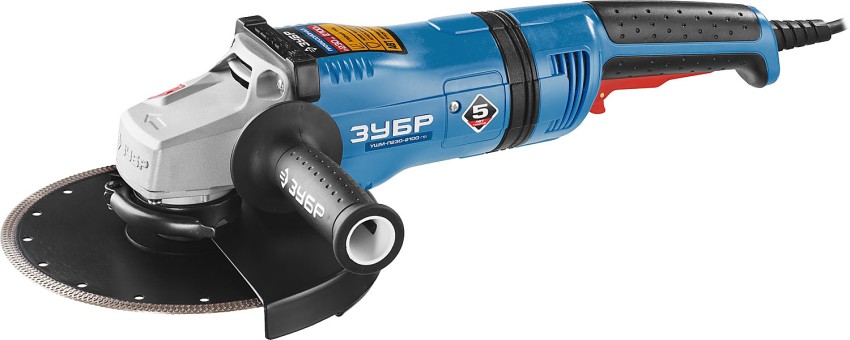 Углошлифовальная машина (болгарка), ЗУБР Профессионал УШМ-П230-2100 ПВ, антивибрационная защита, плавный пуск, 230 мм, 6000 об/мин, 2100 Вт,  ( УШМ-П230-2100 ПВ )