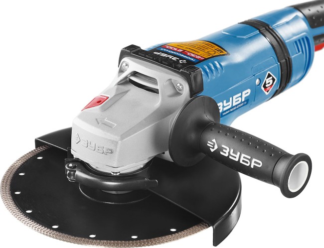 Углошлифовальная машина (болгарка), ЗУБР Профессионал УШМ-П230-2100 ПВ, антивибрационная защита, плавный пуск, 230 мм, 6000 об/мин, 2100 Вт,  ( УШМ-П230-2100 ПВ )